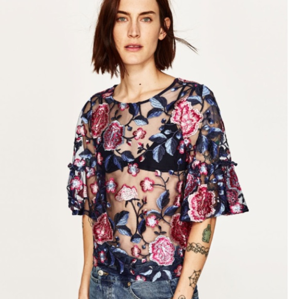 Zara Embroidered Top